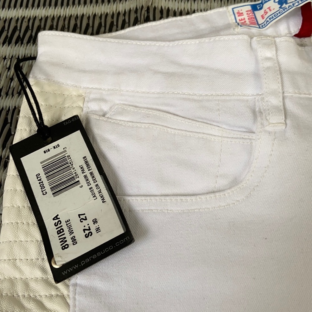🔥 HOST PICK 🔥 Parasuco white and pleather jean
